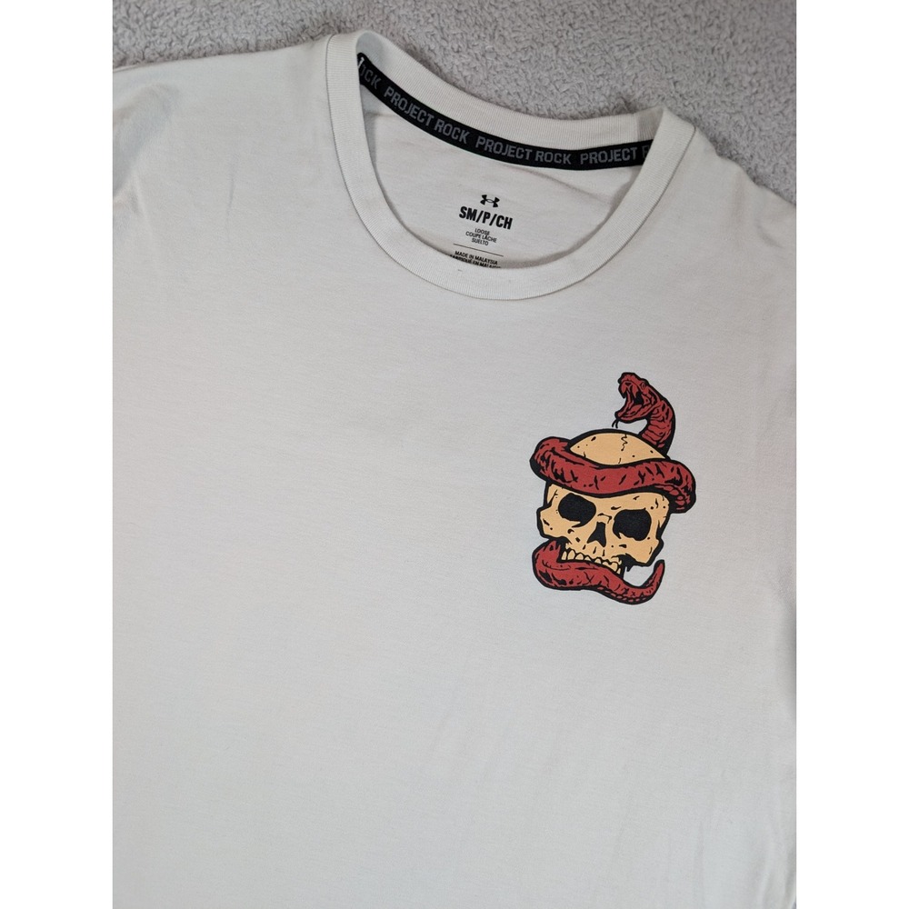 Under‎ Armour Project Rock Mens Skull Snake Graphic T-Shirt Gray 1380854 Small